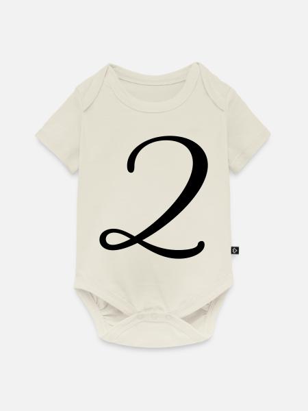 2 - Baby Premium Kurzarmbody - Naturweiß