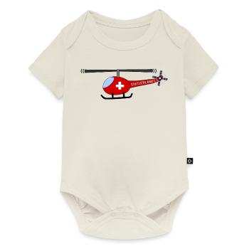 Helicopter Switzerland Flag Children - Baby Premium short-sleeve bodysuit - off white - Front