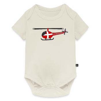 Helicopter Denmark Flag Children - Baby Premium short-sleeve bodysuit - off white - Front