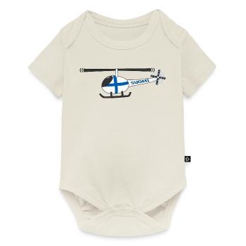 Finland Flag Helicopter Kids - Baby Premium short-sleeve bodysuit - off white - Front