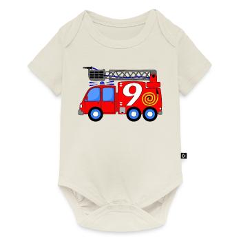 Fire engine 9 birthday children - Baby Premium short-sleeve bodysuit - off white - Front