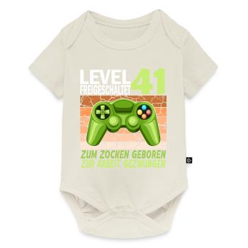 41. Geburtstag Gamer zur Arbeit gezwungen - Baby Premium Kurzarmbody - Naturweiß - Vorne