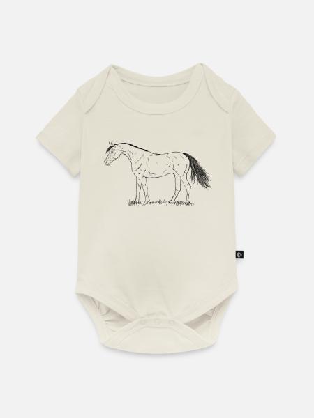Pferd - Baby Premium Kurzarmbody - Naturweiß