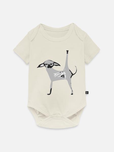 Cosmo, der Graue Chiwawa - Baby Premium Kurzarmbody - Naturweiß