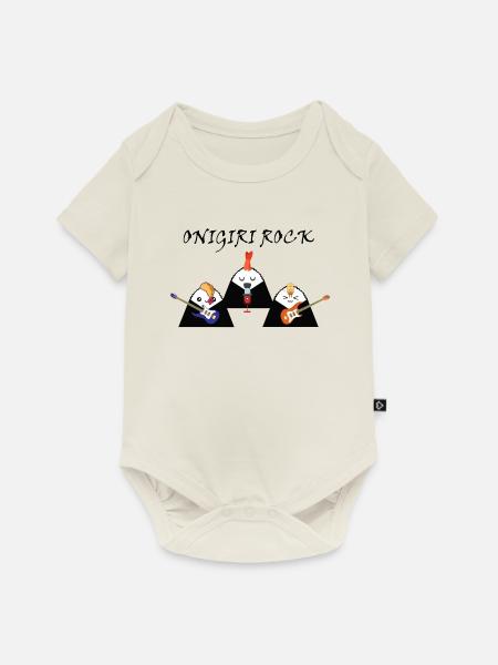 ONIGIRI FELSEN - Baby Premium Kurzarmbody - Naturweiß