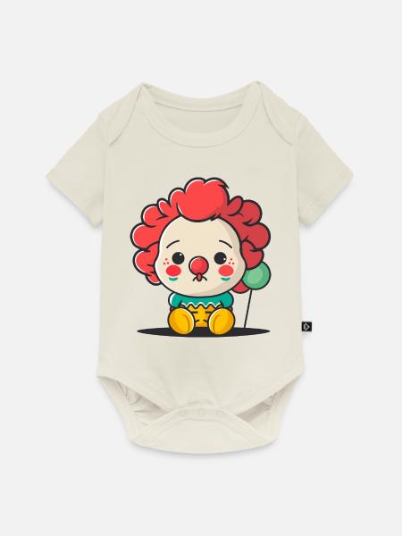 Niedliche Clown-Illustration - Baby Premium Kurzarmbody - Naturweiß
