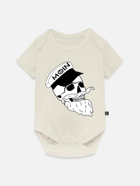 Totenkopf Moin - Baby Premium Kurzarmbody - Naturweiß