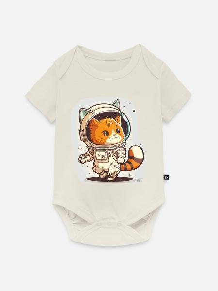 Kosmische Katze - Baby Premium Kurzarmbody - Naturweiß
