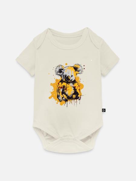 Koala in Farbklecksen - Baby Premium Kurzarmbody - Naturweiß