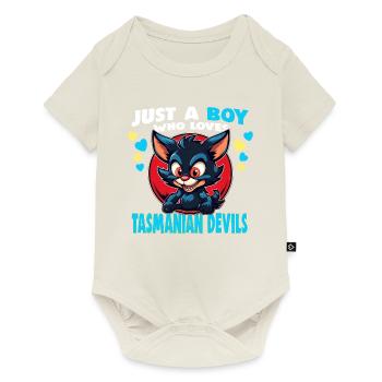 Just a Boy who Loves tasmanian Devils - Baby Premium short-sleeve bodysuit - off white - Front