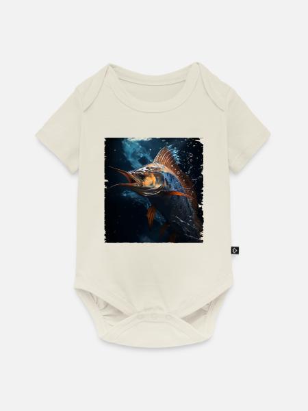 Marlin under Water - Baby Premium Kurzarmbody - Naturweiß
