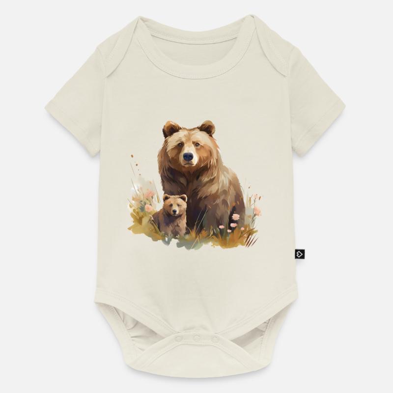 MAMA GRIZZLY - Body à manches courtes Premium Bébé - blanc cassé