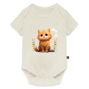 Kitten in the grass - Baby Premium short-sleeve bodysuit - off white - Front