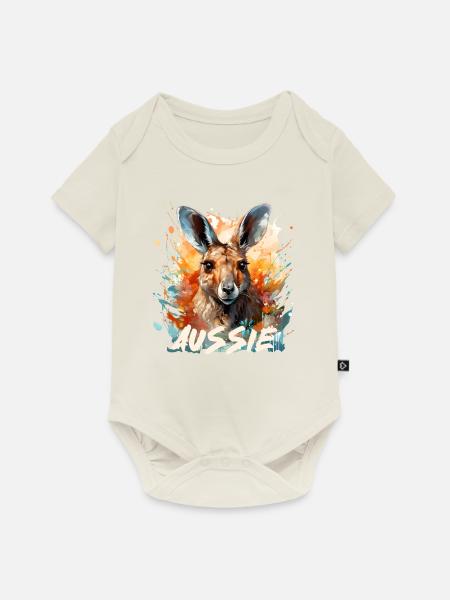 Aussie - Baby Premium Kurzarmbody - Naturweiß