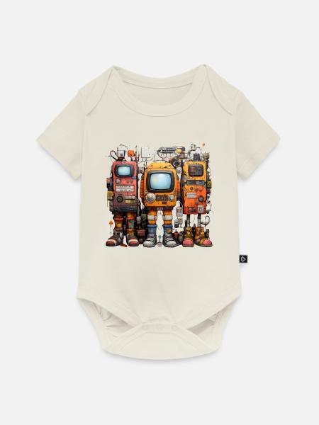funny computer - Baby Premium Kurzarmbody - Naturweiß