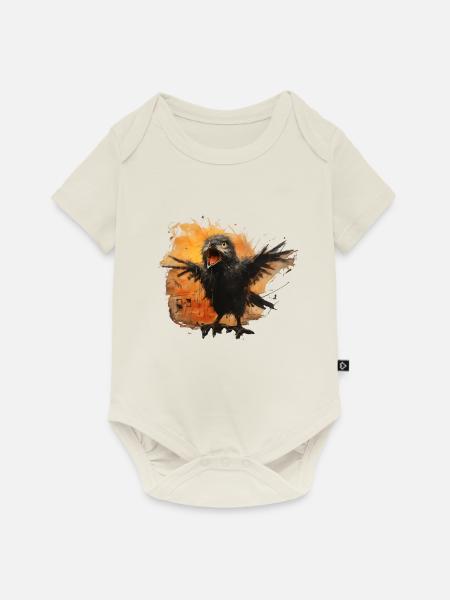 Creepy Bird - Baby Premium Kurzarmbody - Naturweiß