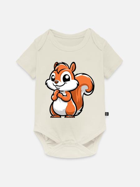 Freches kleines Eichhörnchen - Baby Premium Kurzarmbody - Naturweiß