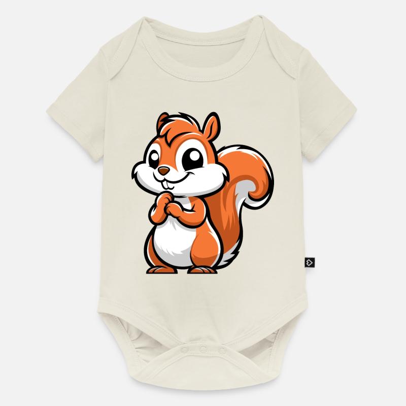 Freches kleines Eichhörnchen - Baby Premium Kurzarmbody - Naturweiß