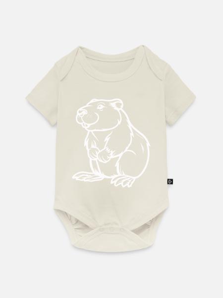 hamster comic tier - Baby Premium Kurzarmbody - Naturweiß