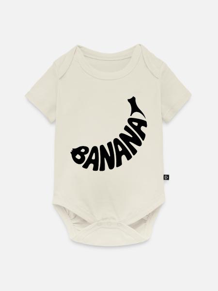 Banane - Coole Frucht Logo - Baby Premium Kurzarmbody - Naturweiß