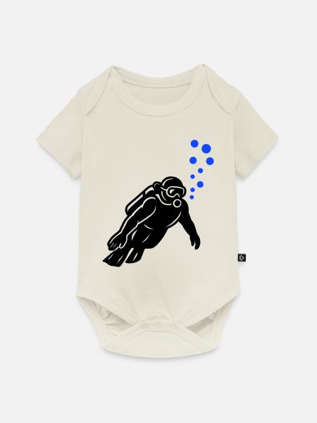 Taucher Silhouette - Baby Premium Kurzarmbody - Naturweiß