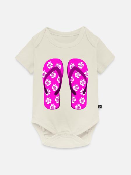 Ein Paar Flip-Flip-Flips - Baby Premium Kurzarmbody - Naturweiß