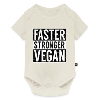 Végétalien T-shirt anniversaire idée cadeau drôle - Body à manches courtes Premium Bébé - blanc cassé - Devant