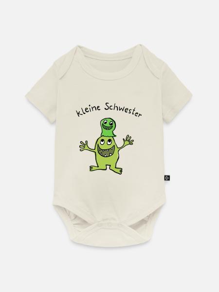Kleine Schwester - Baby Premium Kurzarmbody - Naturweiß