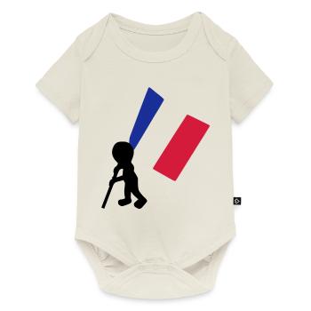 porte drapeau francais - Body à manches courtes Premium Bébé - blanc cassé - Devant