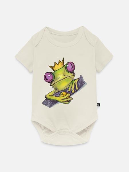 Froschkoenig - Baby Premium Kurzarmbody - Naturweiß