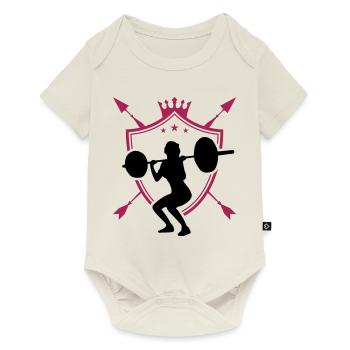 blason femme fitness - Body à manches courtes Premium Bébé - blanc cassé - Devant