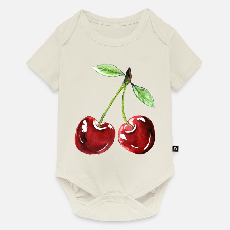 Kirsche - Baby Premium Kurzarmbody - Naturweiß