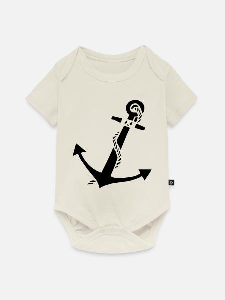 anchor - Baby Premium Kurzarmbody - Naturweiß