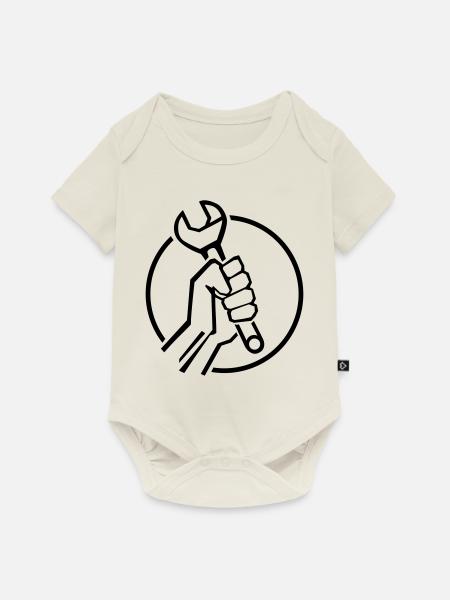 handwerker_1_f1 - Baby Premium Kurzarmbody - Naturweiß