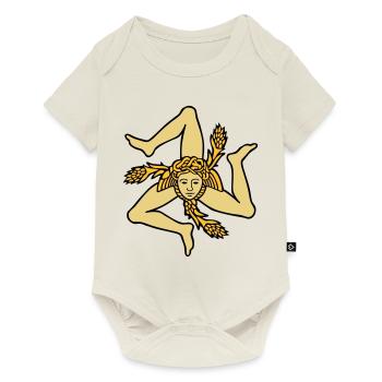 Sizilien Trinacria sizilianische Flagge Sicilia - Baby Premium Kurzarmbody - Naturweiß - Vorne