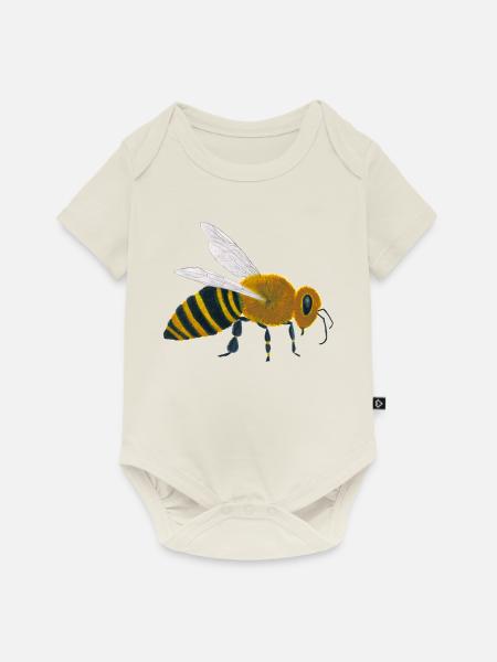Biene - Baby Premium Kurzarmbody - Naturweiß