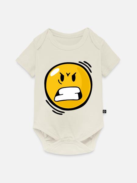 Smiley Anger - Baby Premium Kurzarmbody - Naturweiß