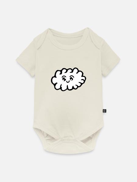 Wolke - Baby Premium Kurzarmbody - Naturweiß