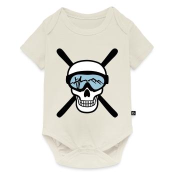 Skier and skiing goggles, skiing - Body à manches courtes Premium Bébé - blanc cassé - Devant