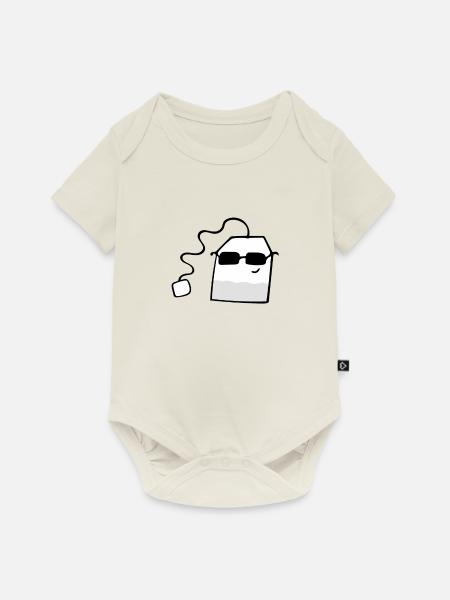 Teebeutel - Baby Premium Kurzarmbody - Naturweiß