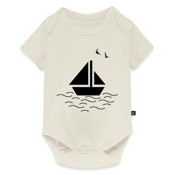 Segelboot / Sailboat - Baby Premium Kurzarmbody - Naturweiß - Vorne