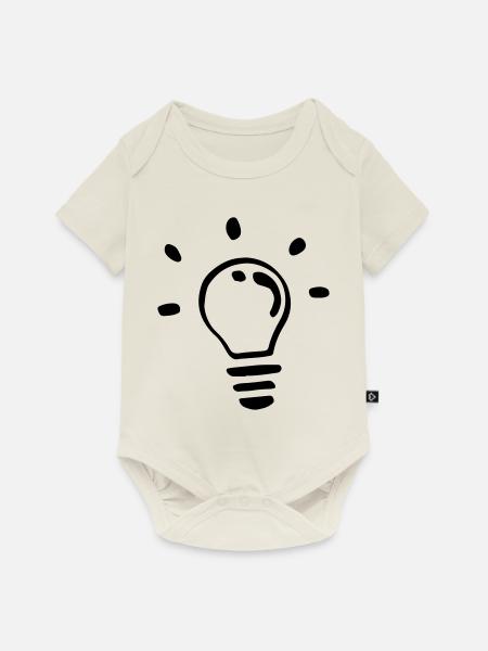 Einzelne Glühbirne / single light bulb - Baby Premium Kurzarmbody - Naturweiß