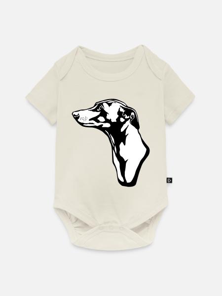 greyhound BACKGROUND - Baby Premium Kurzarmbody - Naturweiß