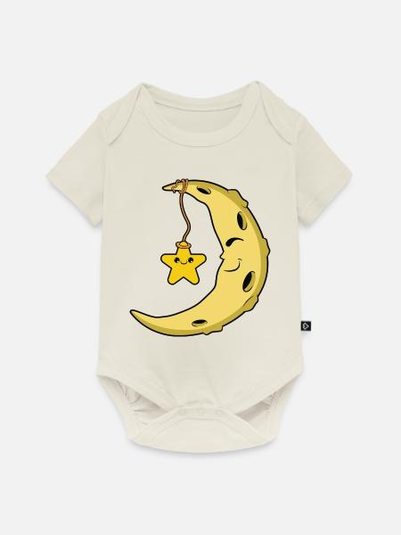 Mond - Baby Premium Kurzarmbody - Naturweiß
