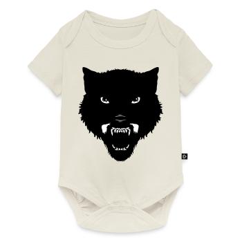 tete de loup noir - Body à manches courtes Premium Bébé - blanc cassé - Devant