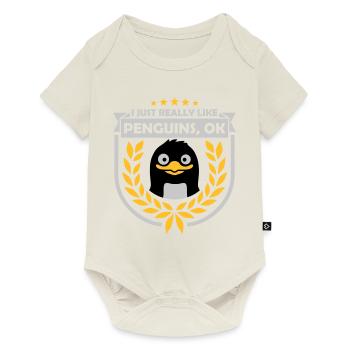 J’aime juste les pingouins - Body à manches courtes Premium Bébé - blanc cassé - Devant