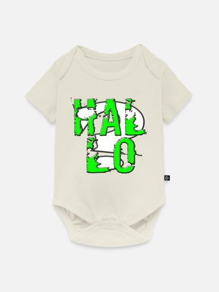 Hallo - Baby Premium Kurzarmbody - Naturweiß