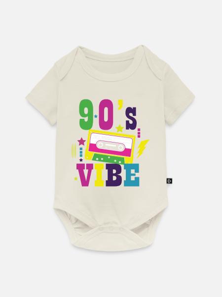 1990iger Sprüche 90s Geschenksidee - Baby Premium Kurzarmbody - Naturweiß