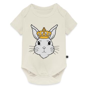 King Rabbit Crown Face - Baby Premium short-sleeve bodysuit - off white - Front