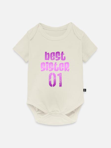 Beste Schwester 01 - Baby Premium Kurzarmbody - Naturweiß